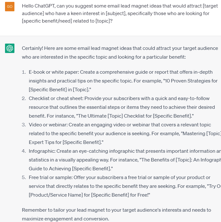 Email Lead Magnet Ideas Examples