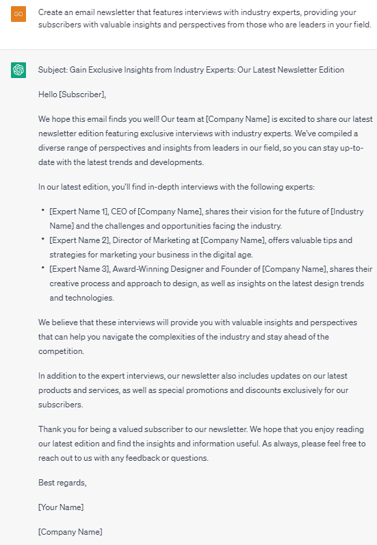 Ideas for Email Newsletters Examples