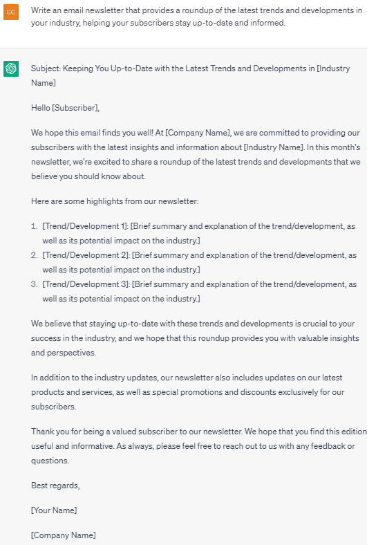 Ideas for Email Newsletters Examples