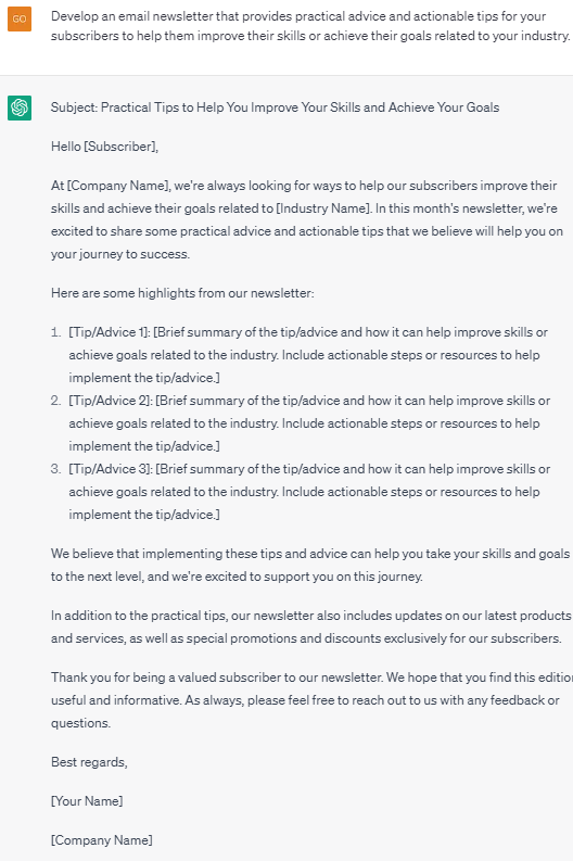 Ideas for Email Newsletters Examples